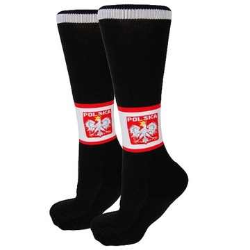 Getry piłkarskie POLSKA czarne - M - (37-41)
