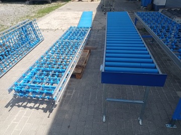 Przenośnik rolkowy stół rolkowy rolki podające super stan 3m x 7 szt.