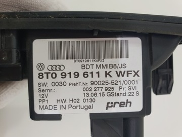 AUDI A4 B8 PANEL ŘÍZENÍ NAVIGACE MMI AUTORÁDIO 8T0919611K