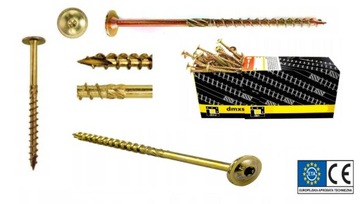 WKRĘTY CIESIELSKIE DO DREWNA 8x400 TORX ŁEB TALERZOWY PODKŁADKOWY DMX 50szt