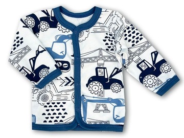 КАФТАН кафтан 50 ФУТБОЛКА, кофточка на молнии для недоношенного ребенка в ЭКСКАВАТОРАХ