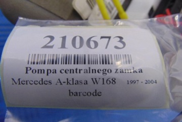 MERCEDES A TŘÍDA W168 PUMPIČKA CENTRÁLNÍHO ZÁMKU