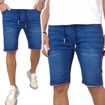 KRÓTKIE SPODENKI JEANSOWE z GUMKĄ WYGODNE 317 XXL