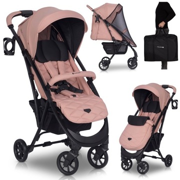 LEKKI WÓZEK SPACEROWY SPACERÓWKA DUŻE KOŁA 0-22KG + FOLIA TORBA MOSKITIERA