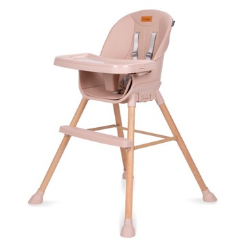 Kidwell EATAN WOOD krzesełko drewniane 4w1 pink