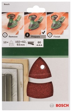 BOSCH Zestaw papierów ściernych 102 mm G80 10 szt.