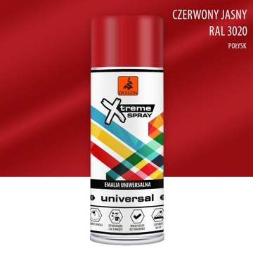 Emalia uniwersalna aerozolu CZERWONY JASNY RAL3020