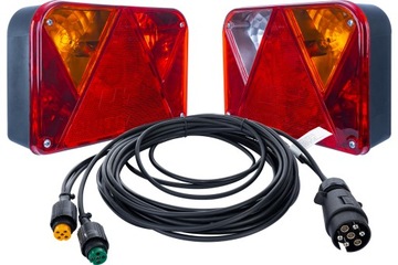 Lampy z wiązką tylne 4,5 m 7pin KOMPLET do przyczepy