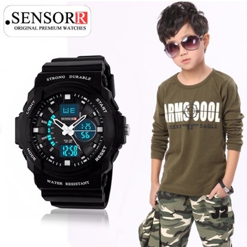ДЕТСКИЕ ВОЕННЫЕ ЧАСЫ ДЛЯ МАЛЬЧИКОВ S-SHOCK LED НОВАЯ МОДЕЛЬ 2024 ГОДА SENSORR