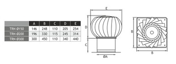 Козырек пожарный, колпак для дымохода TRN 150 коричневый