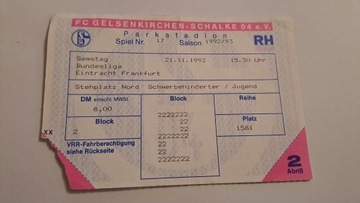 SCHALKE 04 - EINTRACHT FRANKFURT 21-11-1992