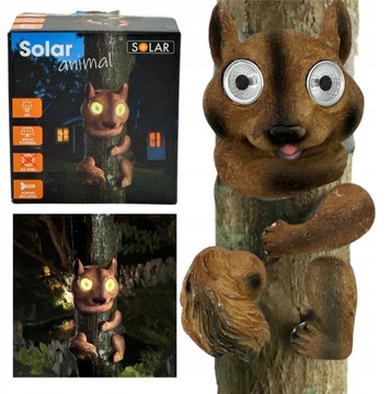 Ogrodowa lampka solarna Led do zawieszenia na drzewie Wiewiórka