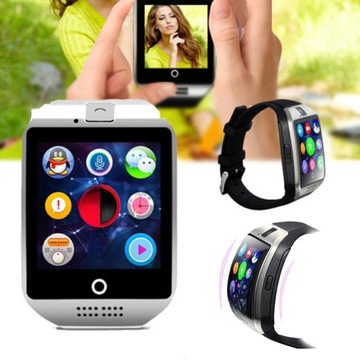 Q18 INTELIGENTNY ZEGAREK NA NADGARSTKU SMARTWATCH Z ŁADOWANIEM USB Z GNIAZDEM /SIM GSM -LOS