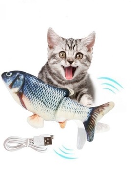 ELEKTRYCZNA RYBA SKACZĄCA DLA KOTA RYBKA INTERAKTYWNA KOCIA ZABAWKA USB