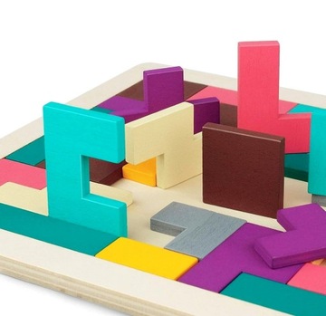 ДЕРЕВЯННЫЕ БЛОКИ МОНТЕССОРИ ТЕТРИС ЗАГАДКА МОНТЕССОРИ ТАНГРАМ