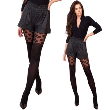 Rajstopy jak zakolanówki z kropkami groszkami R-3