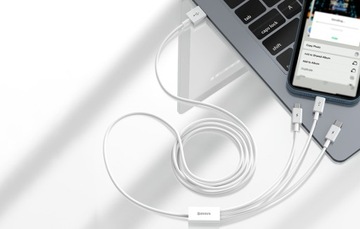 ТЕЛЕФОННЫЙ КАБЕЛЬ BASEUS STRONG LIGHTNING USB TYPE C MICRO USB 3.5A QC 1,5M