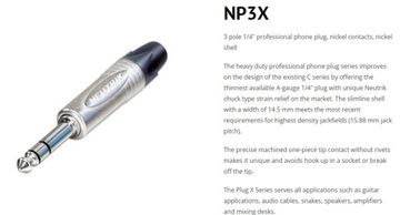 NP3X - разъем Gack Stereo TRS 6,3 мм 1/4 