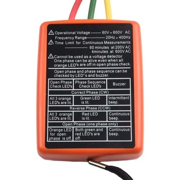 Тестер последовательности фаз, счетчик оборотов трехфазный SM852B + кейс