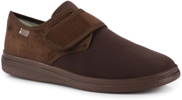 DR ORTO MĘSKIE BUTY ORTOPEDYCZNE ZDROWOTNE WYGODNE NA RZEP BRĄZOWE r. 48