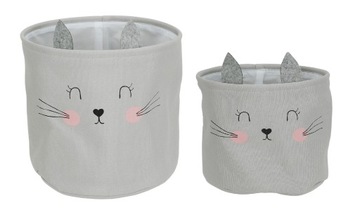 KOSZYK KOSZ DLA DZIECI MOTYW ZWIERZĄTKA Ø30 SZARY