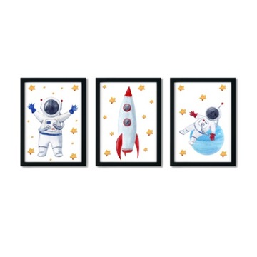 Zestaw 3 plakaty A3 kosmos astronauta rakieta nr.3