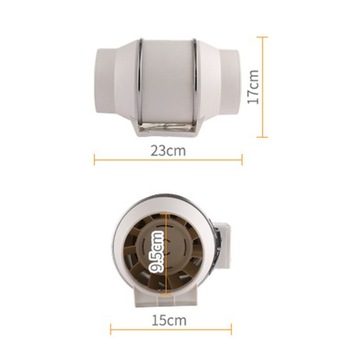 WENTYLATOR KANAŁOWY 220V 100MM 310 M3/H 45 W WYDAJNY MOCNY CICHY