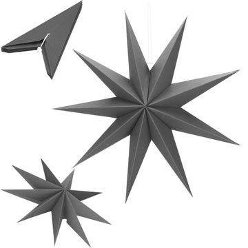 БОЛЬШАЯ РОЖДЕСТВЕНСКАЯ БУМАГА ЗВЕЗДА СЕРАЯ 3D 60см