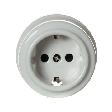 RETRO LOFT CERAMICZNE GNIAZDO SCHUKO 230V NATYNK