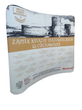 Ścianka Reklamowa Tekstylna Łukowa 250x230cm Nadruk Projekt jednostronna