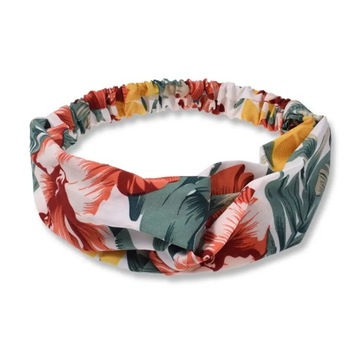 Women Boho Yoga Hair Bands Flower Print Wide Running Stretch Elastic