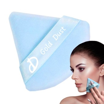 PUSZEK DO PUDRU MAKIJAŻU PUFF DUŻY TRÓJKĄT WELUROWA GĄBKA MAKEUP GĄBECZKA