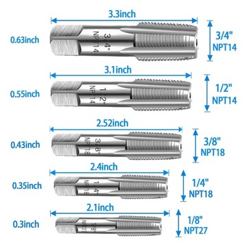 РЕЗЬБА УГЛЕРОДИСТАЯ СТАЛЬ NPT РЕЗЬБА 1/8