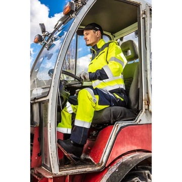 Kurtka robocza ostrzegawcza softshell z kapturem, żółta, rozmiar XL