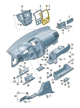 РАМКА ЦЕНТРАЛЬНОЙ КОНСОЛИ VOLKSWAGEN GOLF V OE