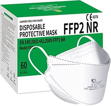 Maski maseczki jednorazowe Opakowanie 60 Sztuk FFP2