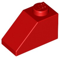 LEGO Klocek slope 45 skos 2x1 (3040) czerwony x10