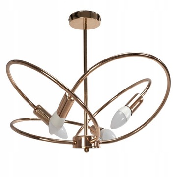 LAMPA WISZĄCA SUFITOWA ŻYRANDOL ROSE GOLD 4xE14