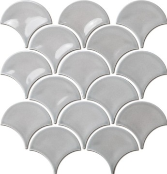 mozaika ceramiczna SZARA połysk RYBIA ŁUSKA