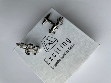 Spinki do mankietów EXC Bolid Wyścigówka Formuła 1 Gokart w Etui na prezent