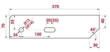 ЛЕСТНИЧНЫЕ СТУПЕНИ 700x270MM 30X2 МЕТАЛЛИЧЕСКИЕ ЛЕСТНИЦЫ