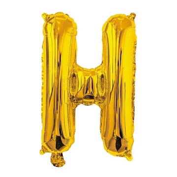 Litera Balon H złoty foliowy 40cm Imię Napis Literka Wesele Urodziny Event