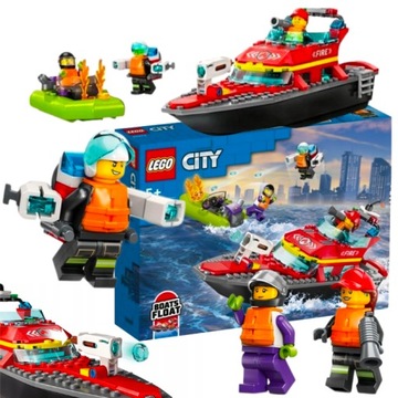 LEGO CITY ŁÓDŹ STRAŻACKA MIASTO KLOCKI LEGO EDUKACYJNE 144EL ZESTAW PONTON