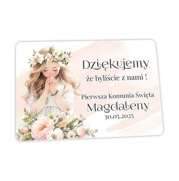 Magnes na lodówkę Podziękowanie dla gości Pierwsza Komunia Święta