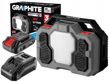 ГРАФИТОВАЯ КОНСТРУКЦИЯ РАДИО BLUETOOTH LED 18V + 2Ah
