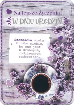 KARTKI z ŻYCZENIAMI na URODZINY B6 z kopertą ARMIN Style KARNET URODZINOWY