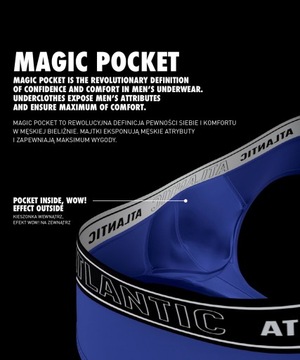 SZORTY MĘSKIE Magic Pocket bawełniane efekt uniesienia MH-1191 Atlantic