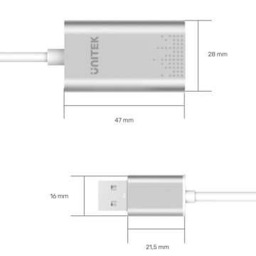 МУЗЫКАЛЬНАЯ ЗВУКОВАЯ КАРТА UNITEK Y-247A USB STEREO