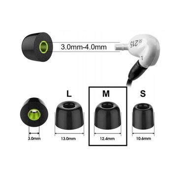 NEW BEE GUMKI NAKŁADKI PIANKI DO SŁUCHAWEK R. M 3