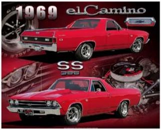 Sign of the Times SZYLD METALOWY PLAKAT 1969 EL CAMINO SS 396 38 x 30,5 cm